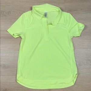 Ivivva Neon Yellow Green Active Polo Short Sleeve Shirt size 12